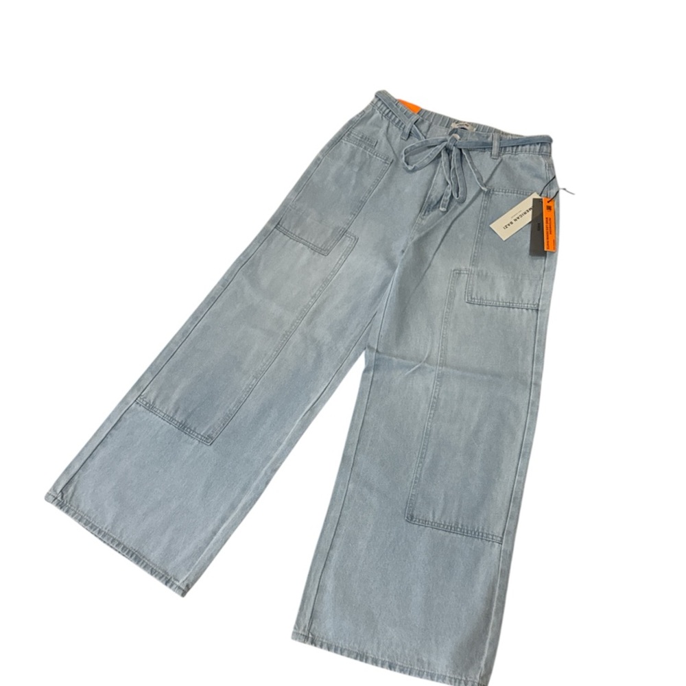 American Bazi Light Blue Patchwork Denim Jeans size Medium